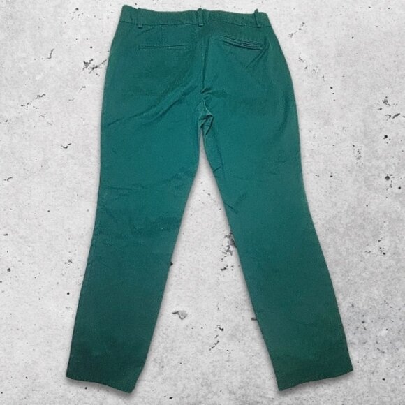 J.Crew Café Capri Pants Tailored Cropped Belt Loops Side Pockets Zip Fly Green 4 - Picture 2 of 10